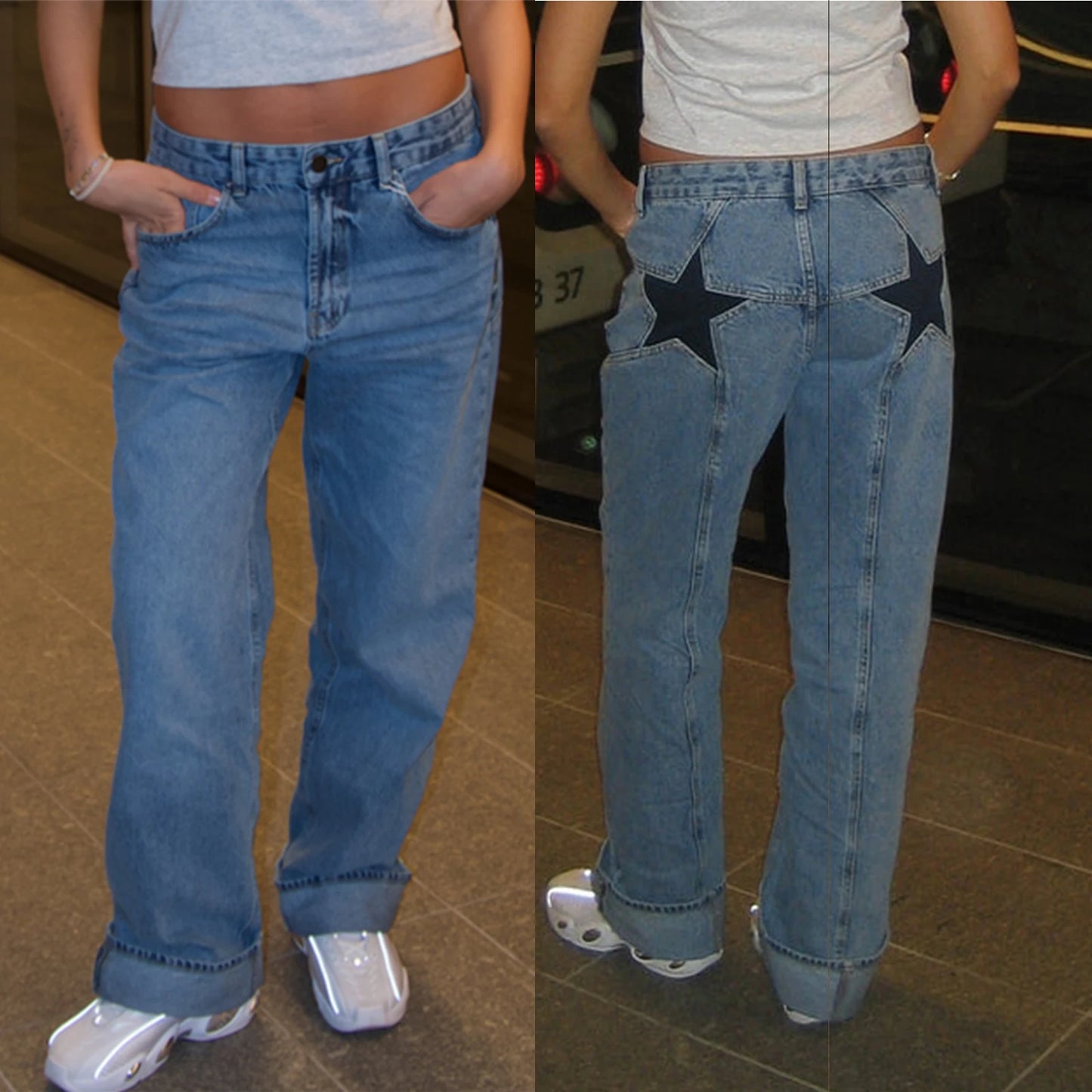 Vintage Damen Jeans mit Sternmuster