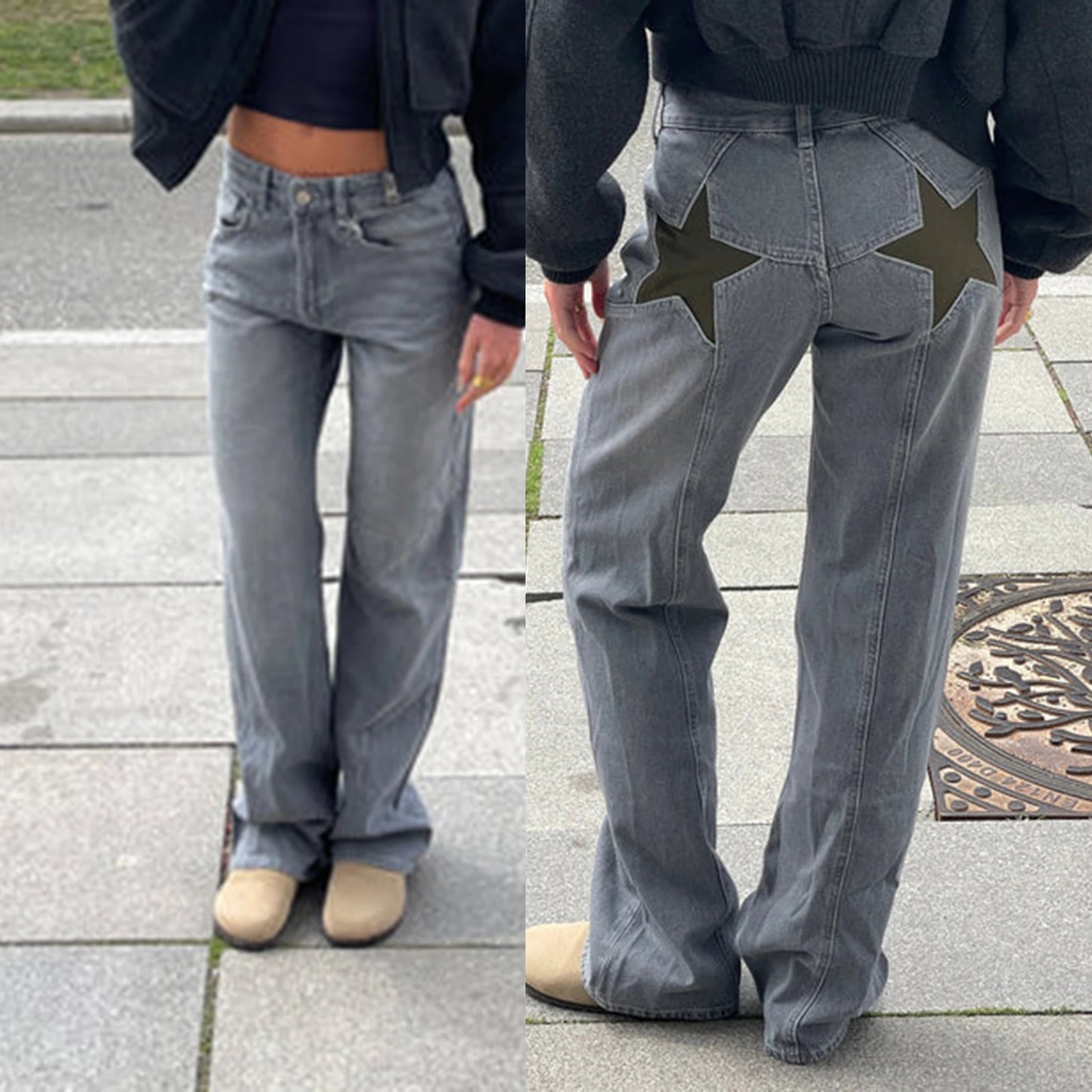 Vintage Damen Jeans mit Sternmuster