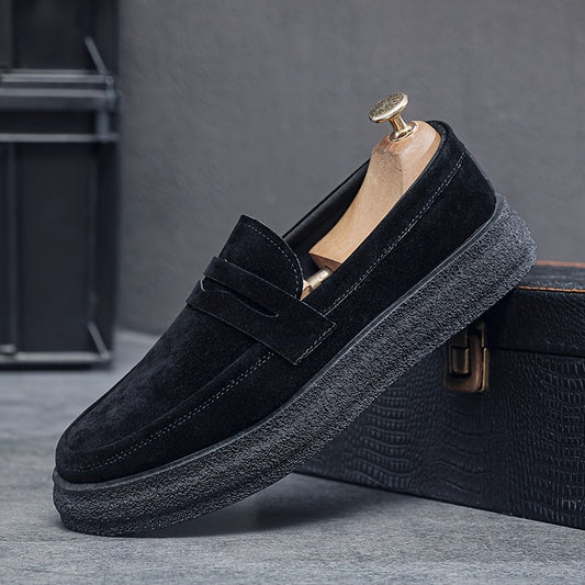 Vintage Herren Loafers mit Runder Spitze