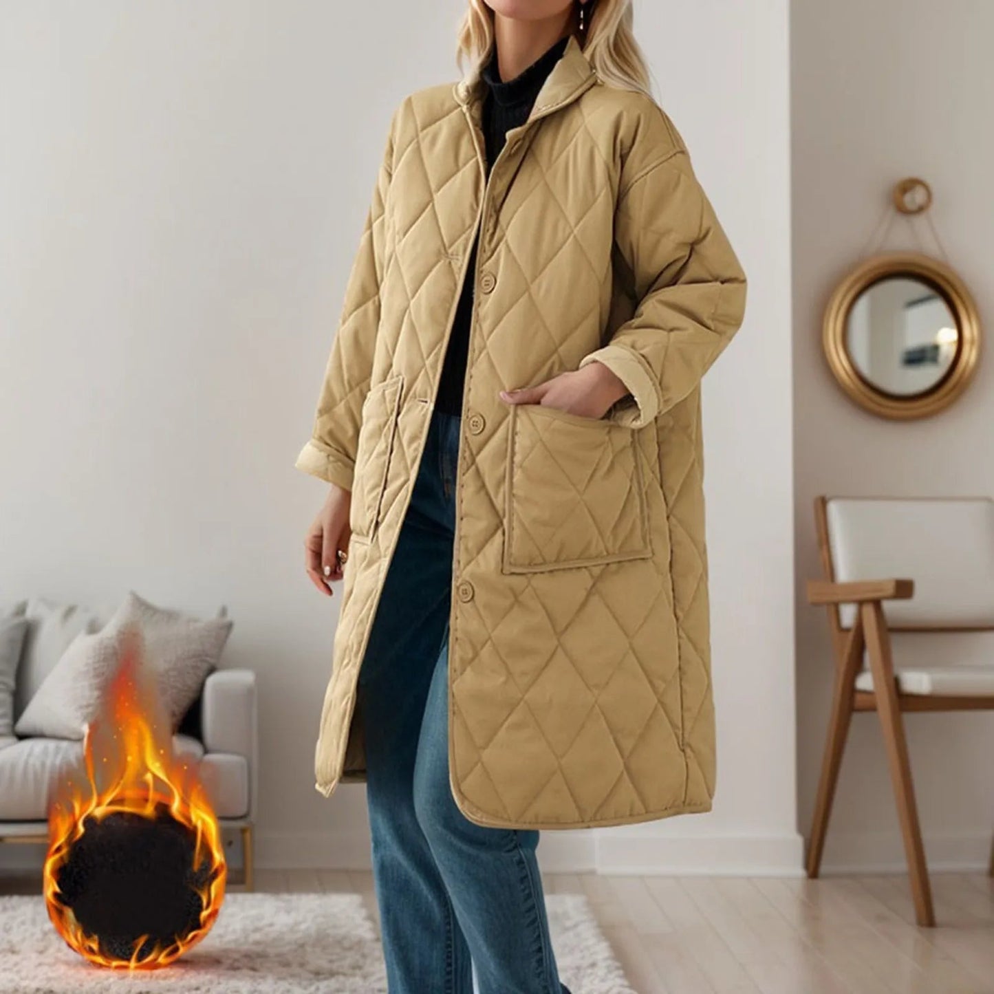 Viva Damen Winterjacke – Lässige Wattierte Baumwolljacke für Stil und Komfort im Winter Jacke Damen Jacken Damen Damenjacke 3