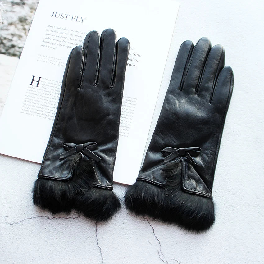 Warme Lederhandschuhe für Frauen