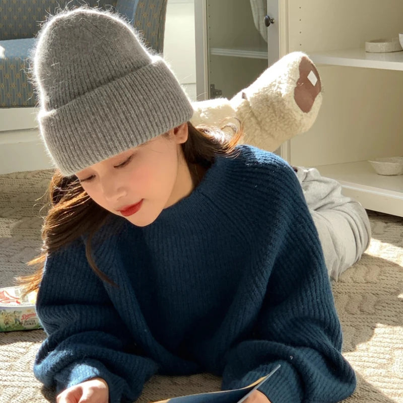 Warme Strickmütze für Damen