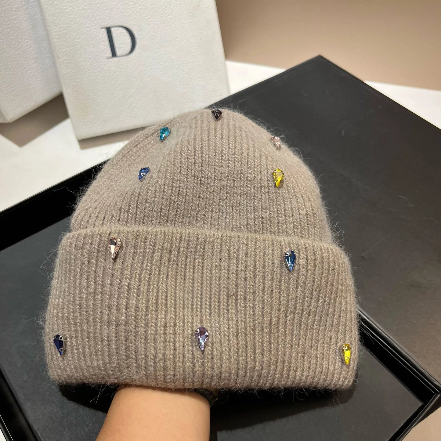Warme Strickmütze für Damen