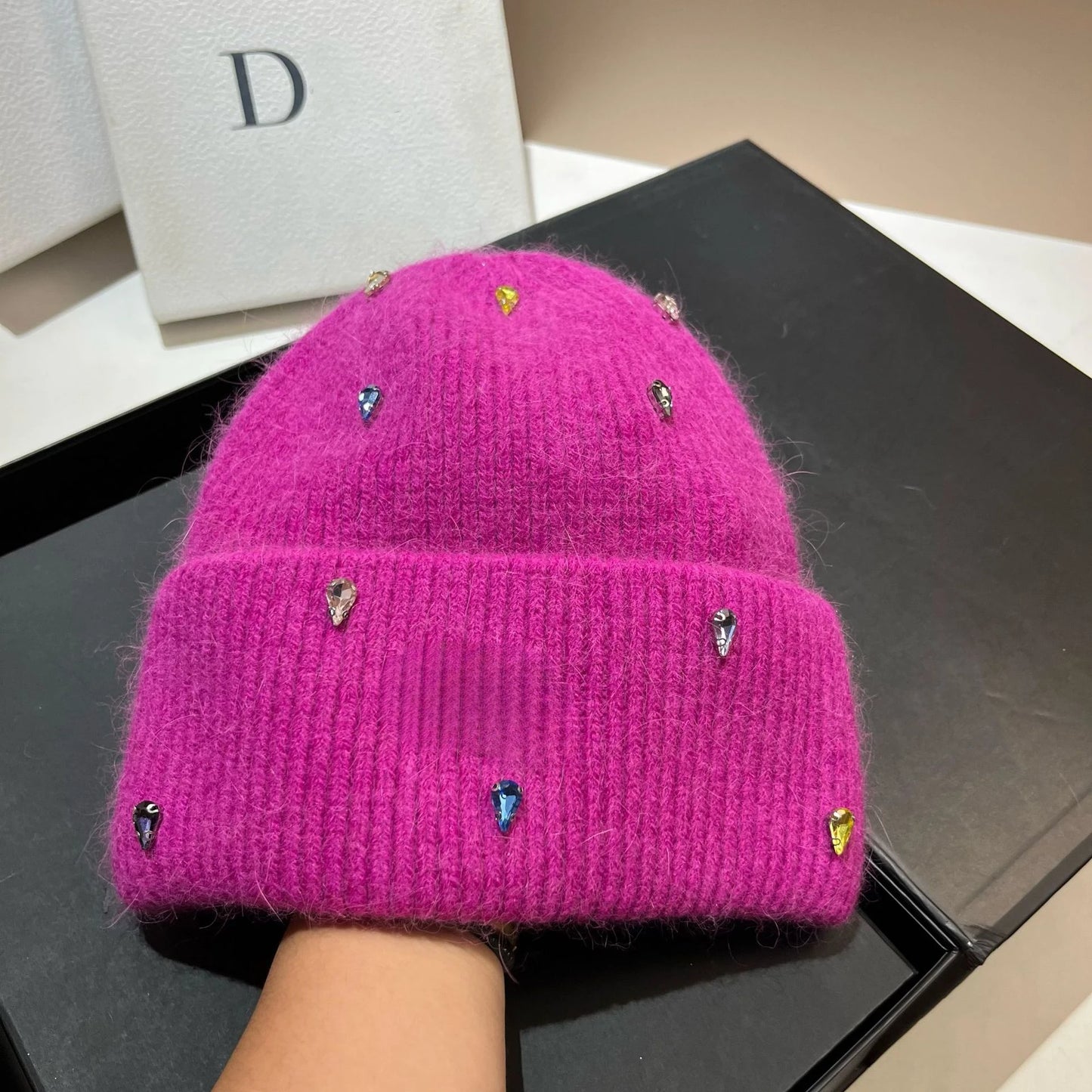 Warme Strickmütze für Damen