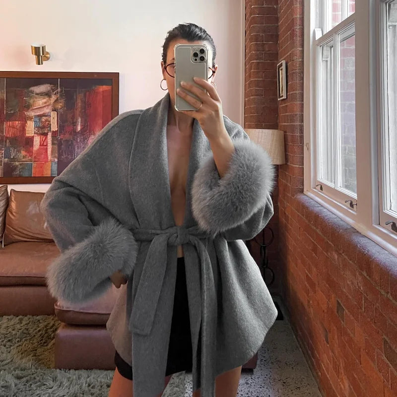 Warmer women's wool coat