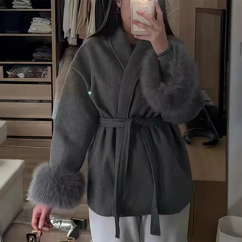 Warmer women's wool coat