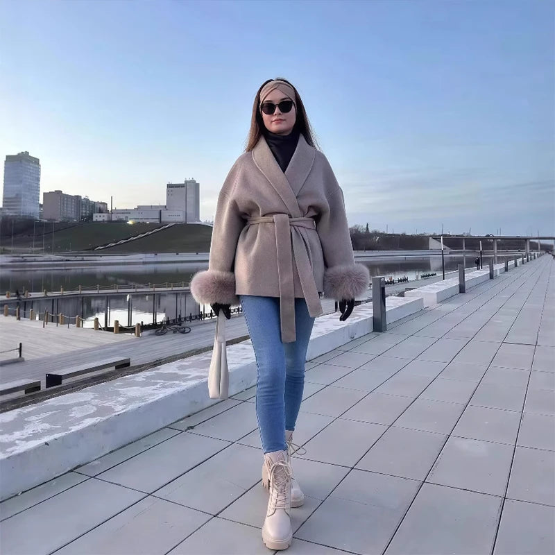 Warmer women's wool coat