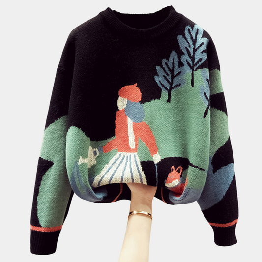 Warmer Damenpullover mit Muster
