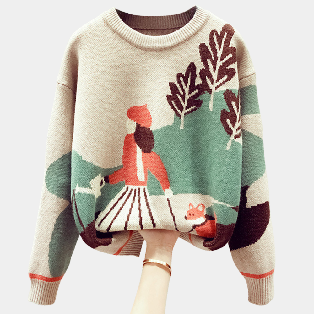 Warmer Damenpullover mit Muster