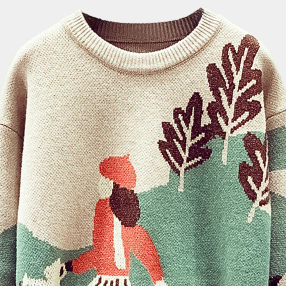 Warmer Damenpullover mit Muster