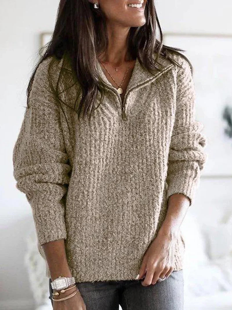 Maglione da donna più caldo con cerniera lampo