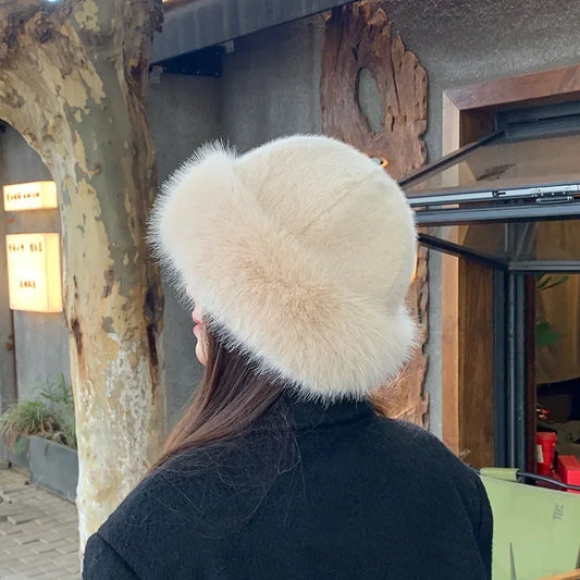 Warmer Frauen Pelzhut aus Kunstpelz für Herbst und Winter