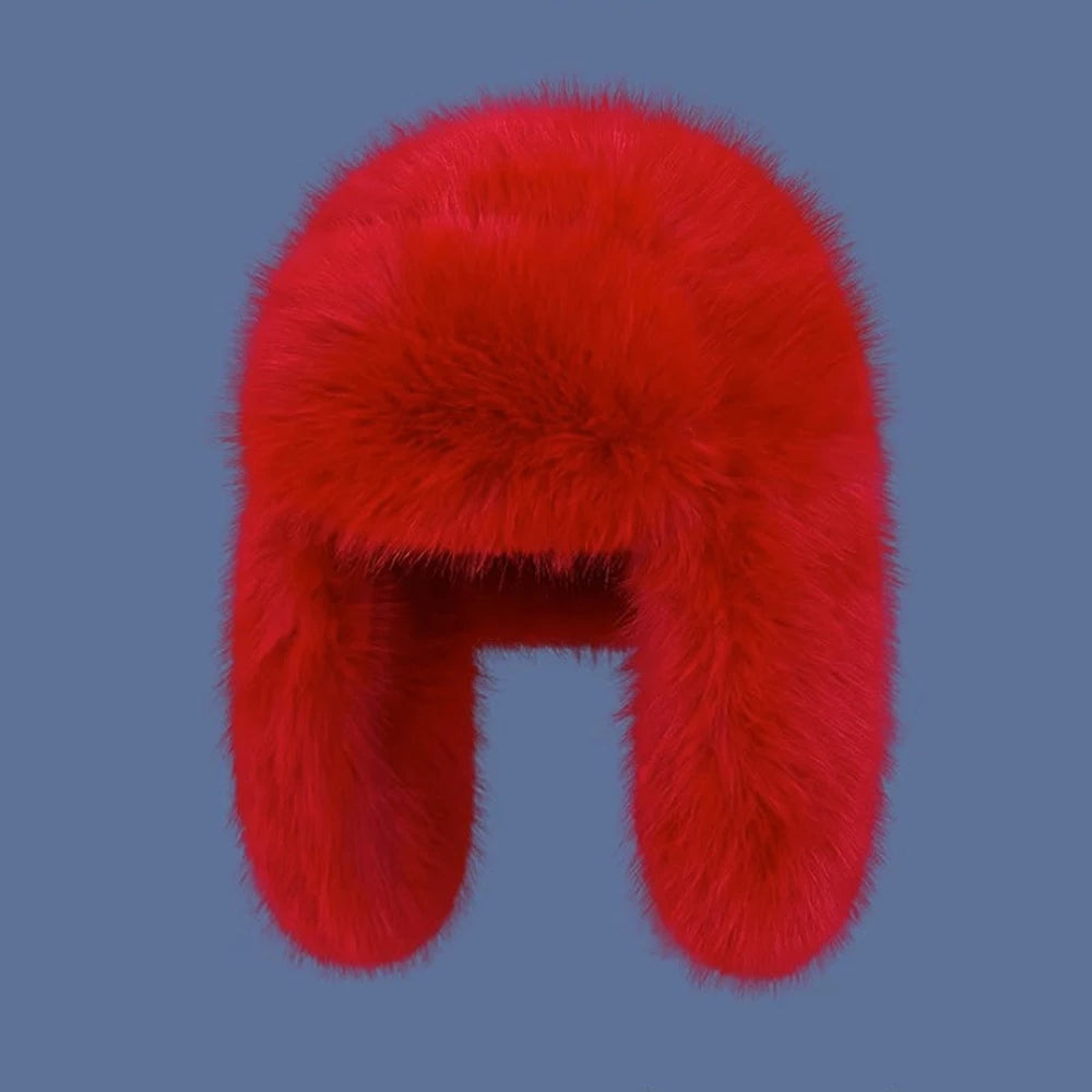Warm Damenhut aus Kunstfell