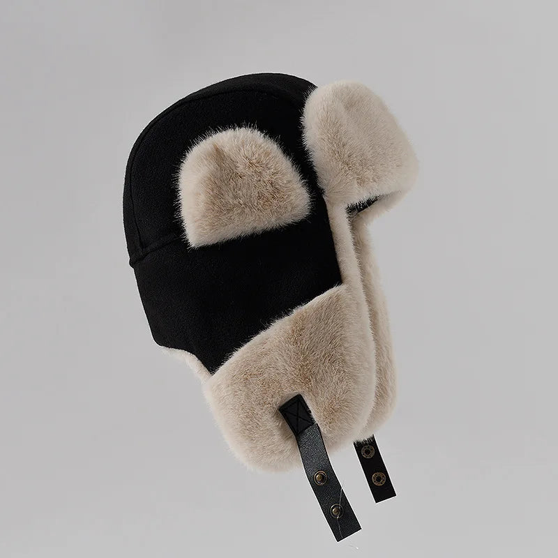 Warm Damenhut aus Kunstfell