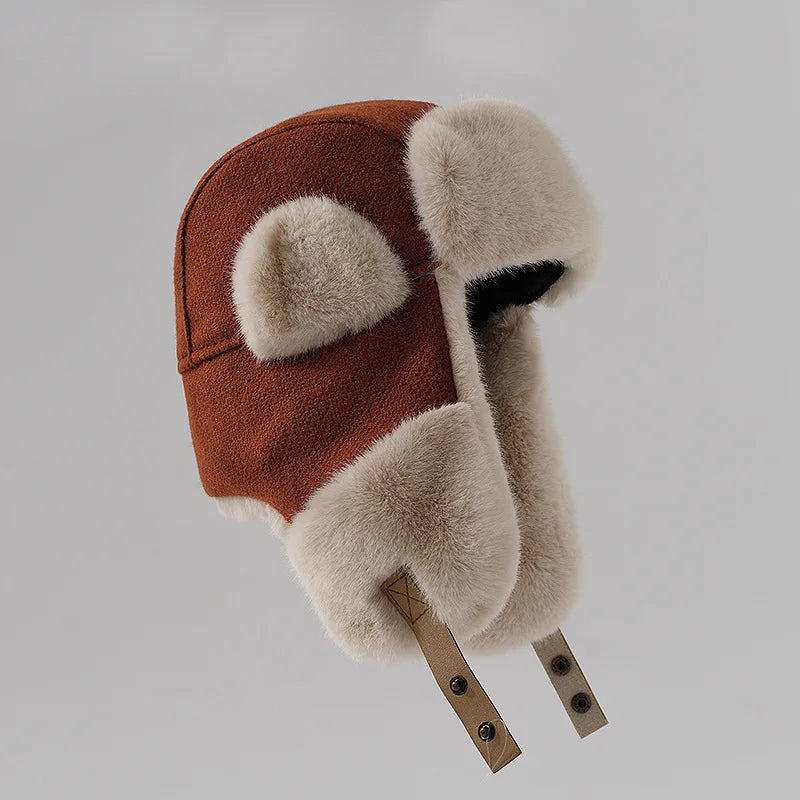 Warm Damenhut aus Kunstfell