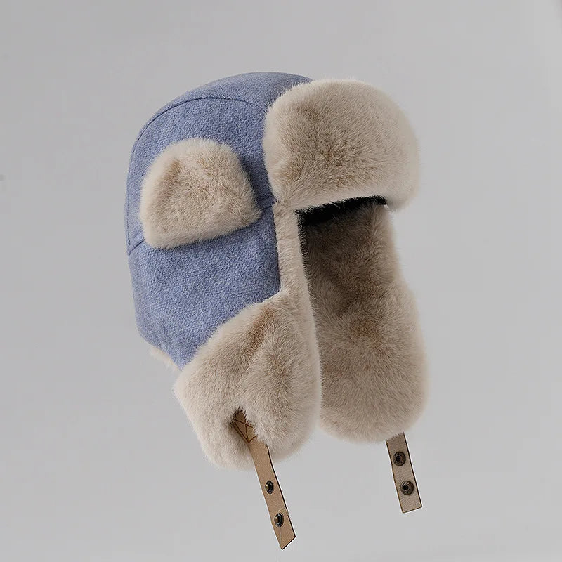 Warm Damenhut aus Kunstfell