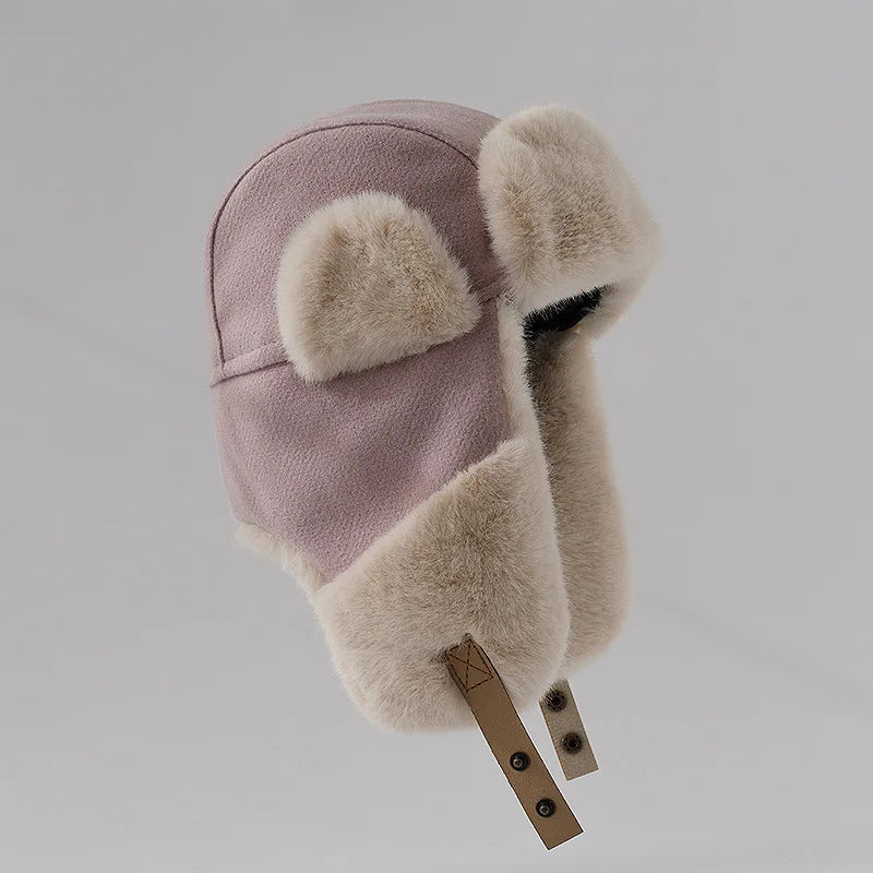 Warm Damenhut aus Kunstfell
