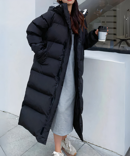 Wasser- und winddichte lange Winterjacke
