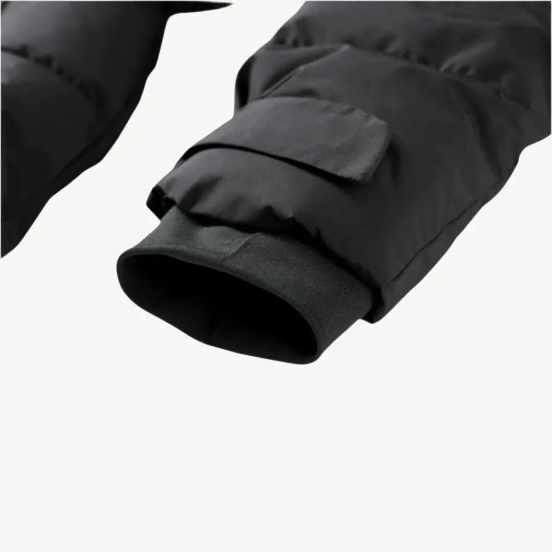 Wasserabweisende Pufferjacke Damen mit Taillengürtel – Schwarz, Winterjacke für kühle Tage 5