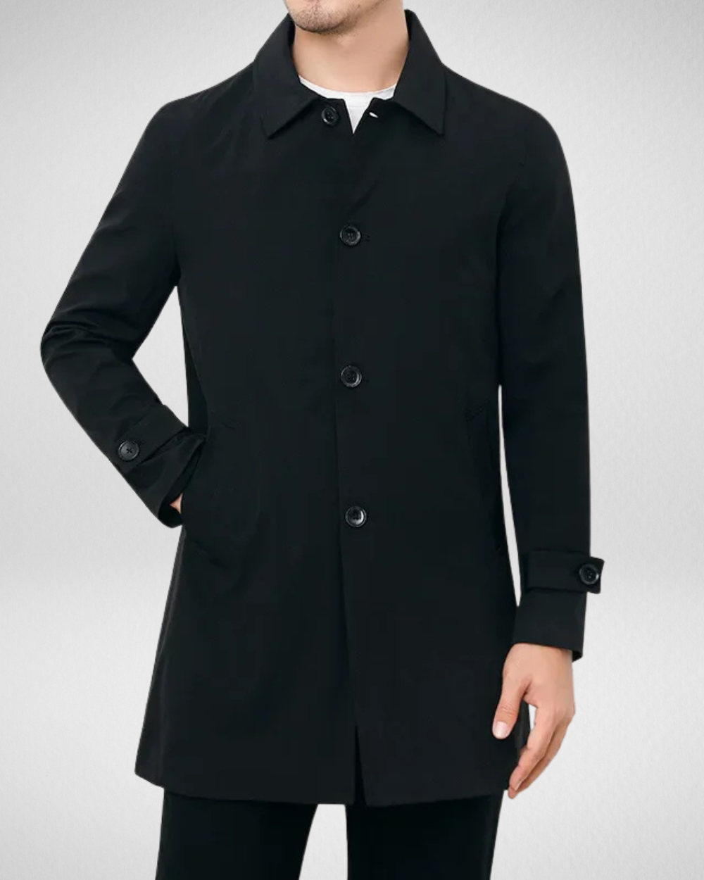 Wasserabweisender Herrenmantel Lang für den Frühling – Elegante Jacke mit Klassischem Design und Bequemer Passform 2