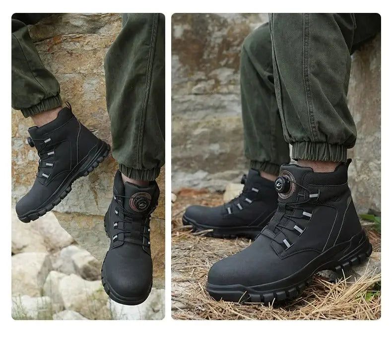 Wasserdichte Sicherheitsarbeitsstiefel mit Stahlkappe – Robuste Outdoor-Stiefel, Rutschfeste Sohle, Bequeme Passform 1
