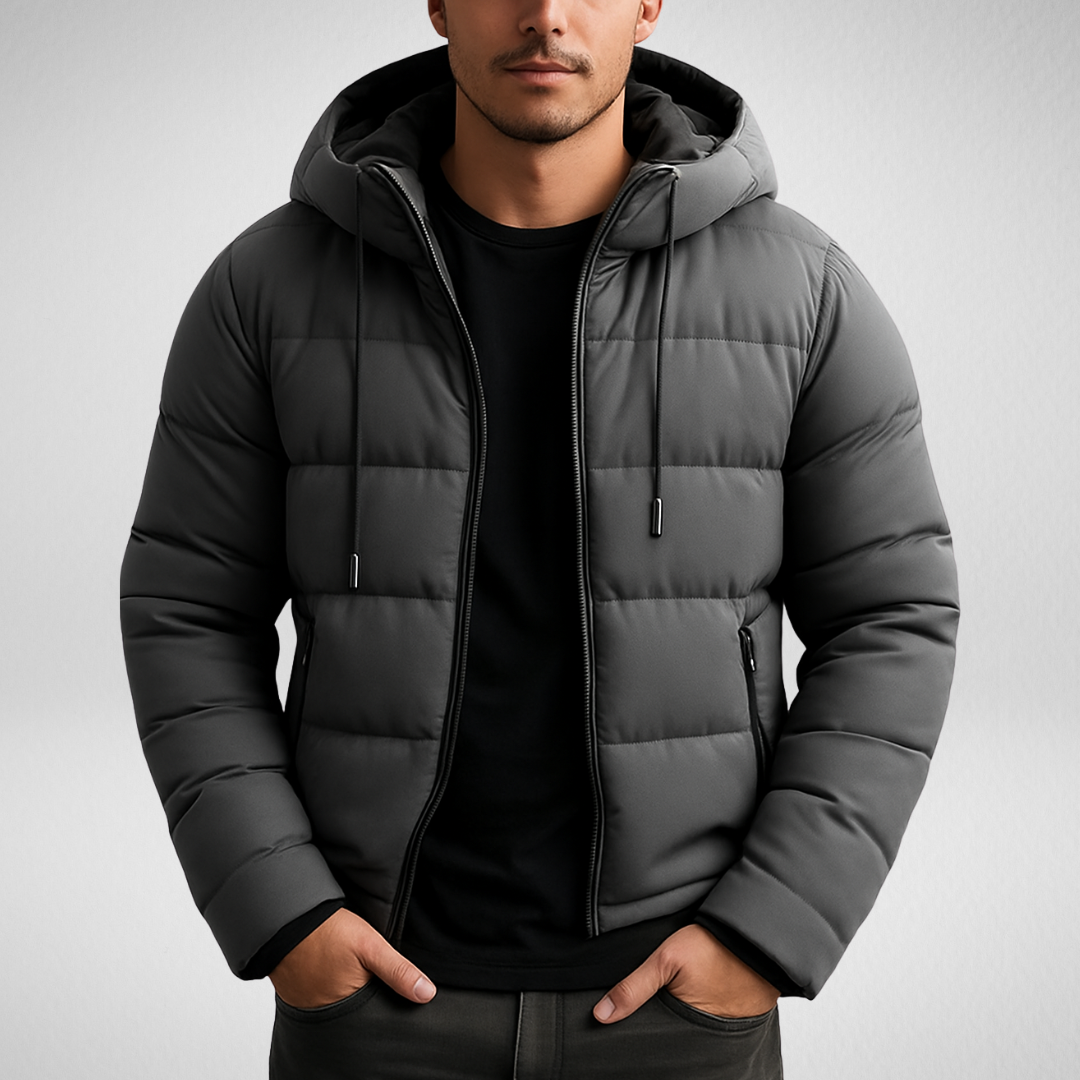 Wattierte Jacke Damen – Wasserdicht, Warm mit Verstellbarer Kapuze für Herbst/Winter, Leichte Füllung, Reißverschlusstaschen, Größen S-XL 0