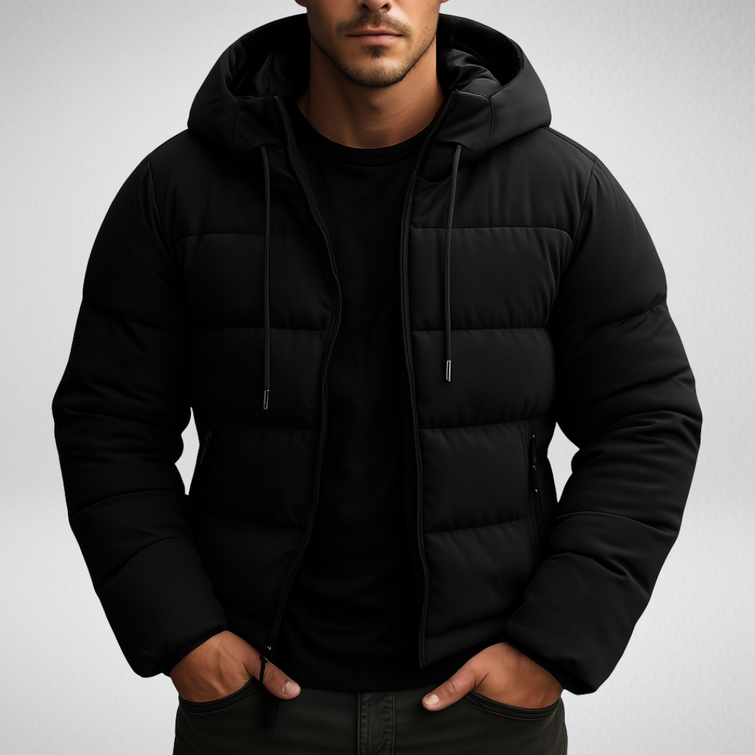 Wattierte Jacke Damen – Wasserdicht, Warm mit Verstellbarer Kapuze für Herbst/Winter, Leichte Füllung, Reißverschlusstaschen, Größen S-XL 1