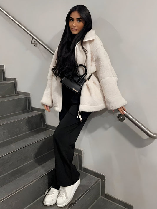 Weiche Teddy Winterjacke Damen