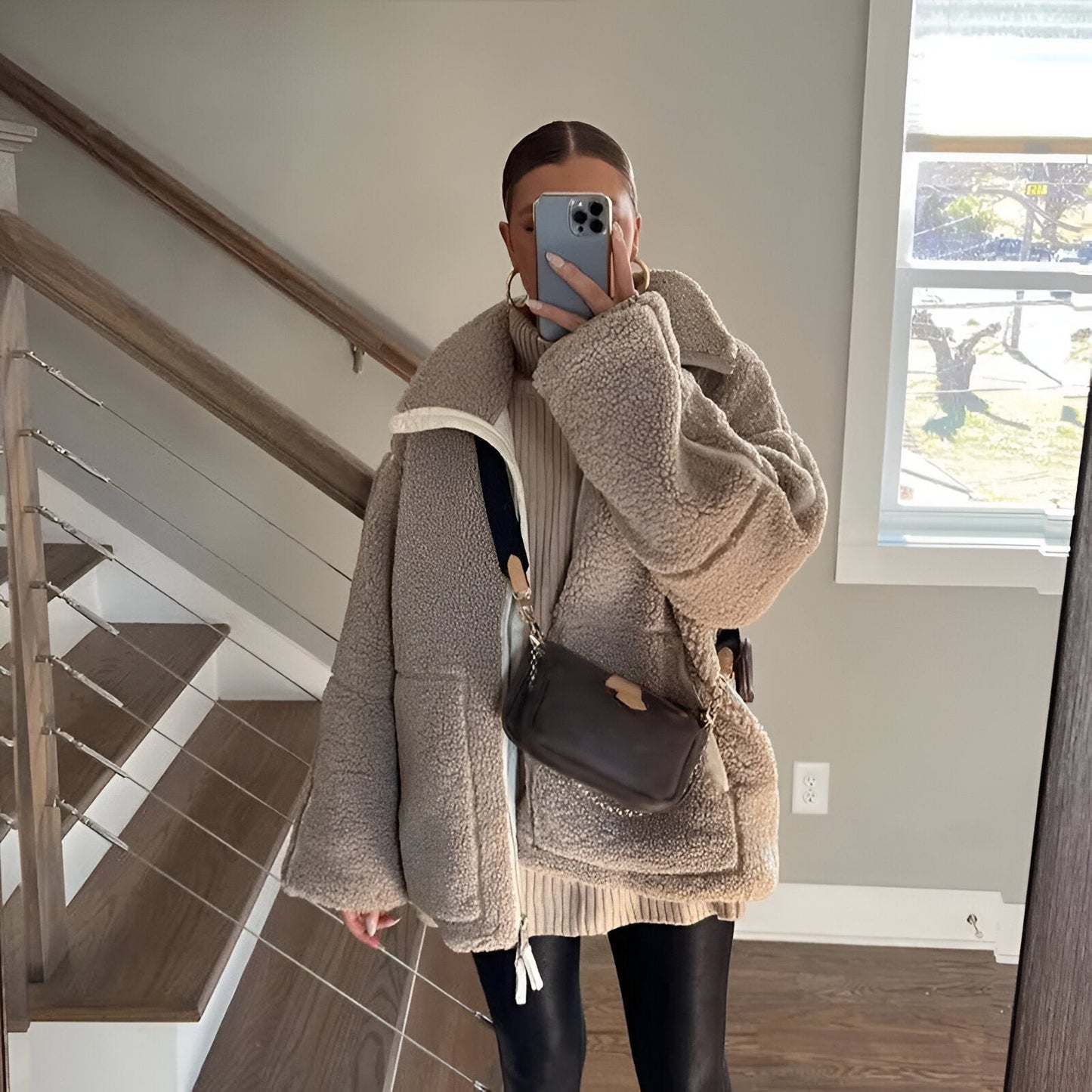 Weiche Teddy Winterjacke Damen