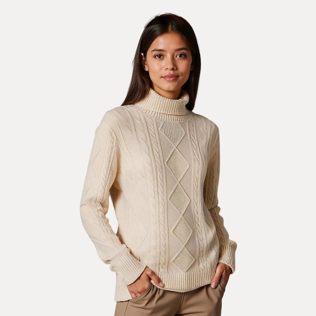 Weicher Strickpullover mit Stehkragen