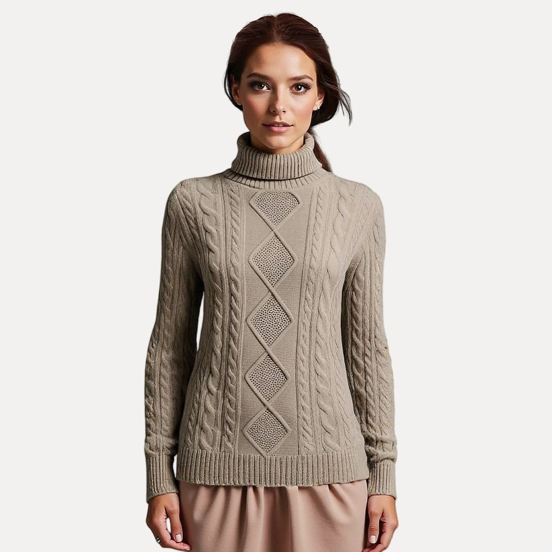 Weicher Strickpullover mit Stehkragen