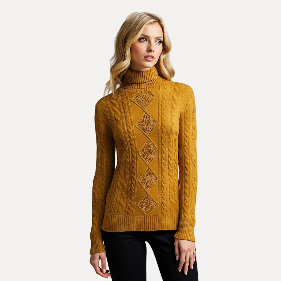 Weicher Strickpullover mit Stehkragen