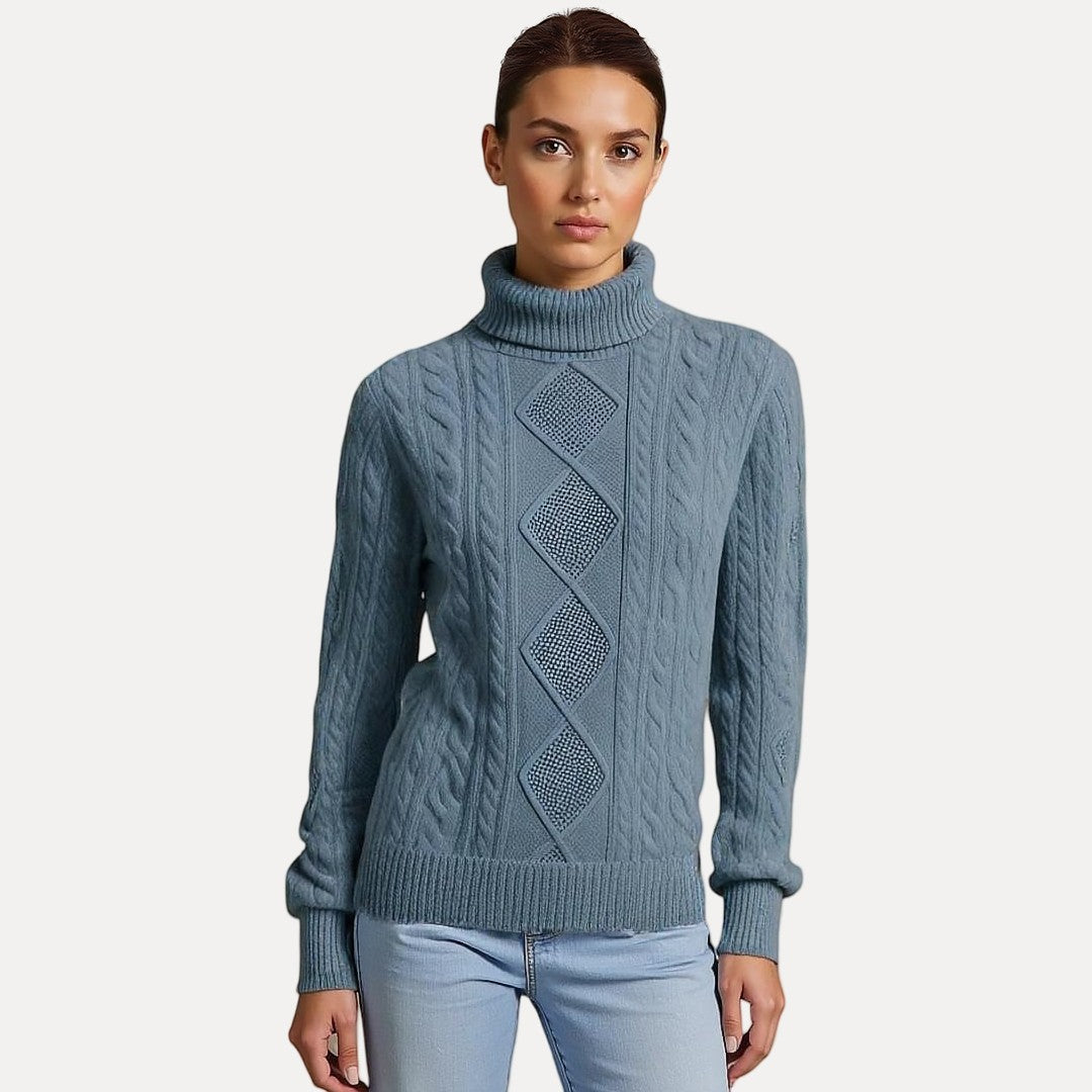 Weicher Strickpullover mit Stehkragen