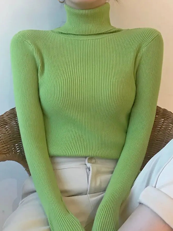 Morbido maglione da donna con collo alto
