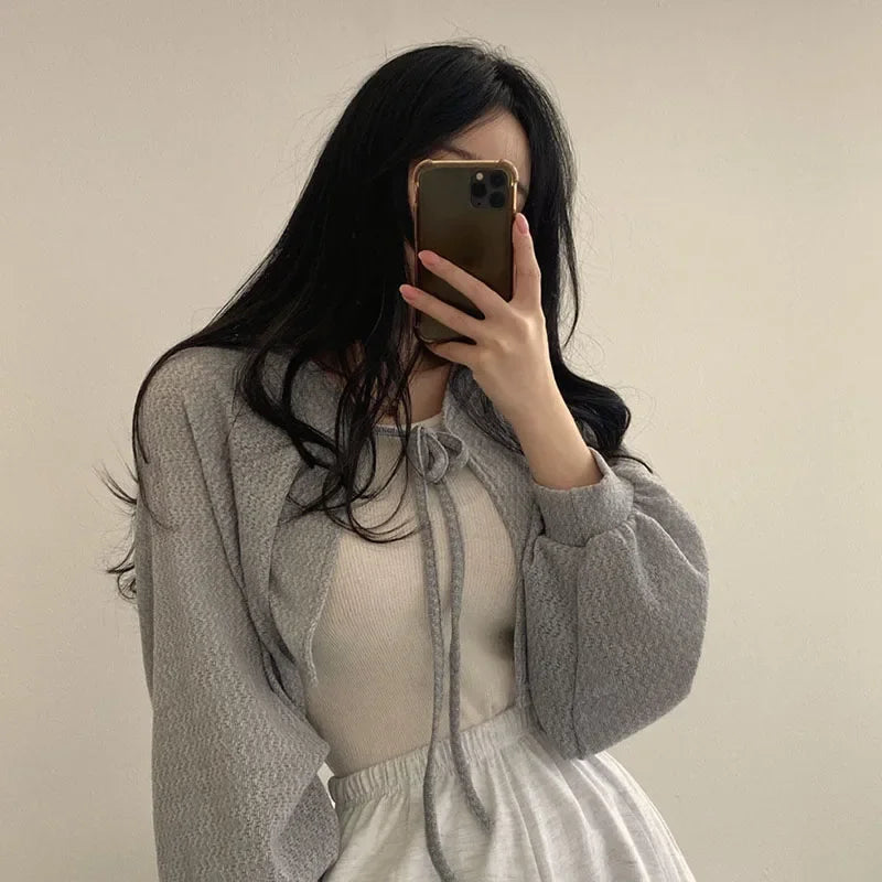 Weißer Strickcardigan für Damen