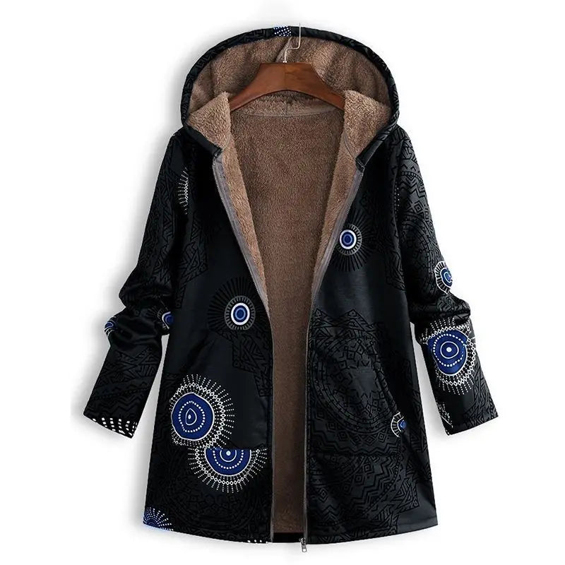 Damen Fleecejacke mit Kapuze