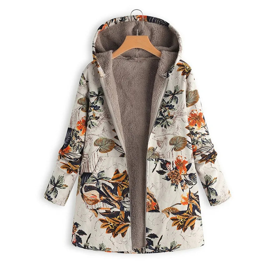 Damen Fleecejacke mit Kapuze