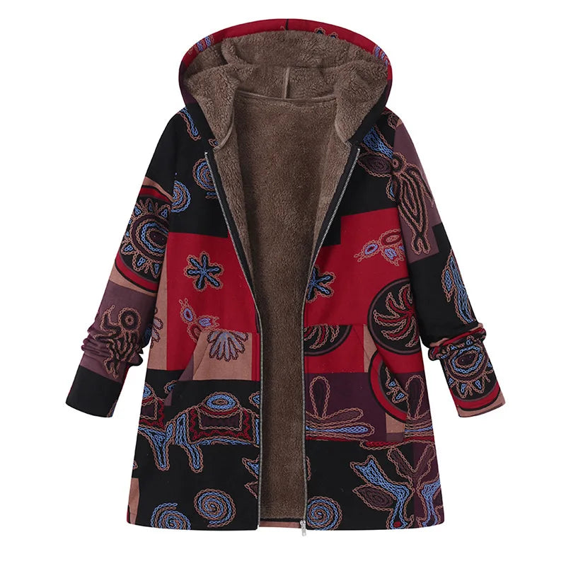 Damen Fleecejacke mit Kapuze