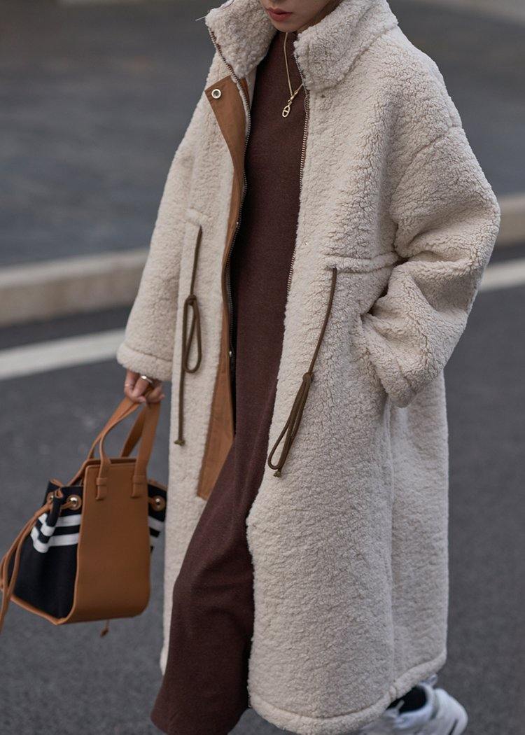 Wendy Damen Wollfleece Wintermantel – Übergröße mit Stehkragen für Stil und Wärme Wintermantel Damen Lang Damen Wintermantel 1