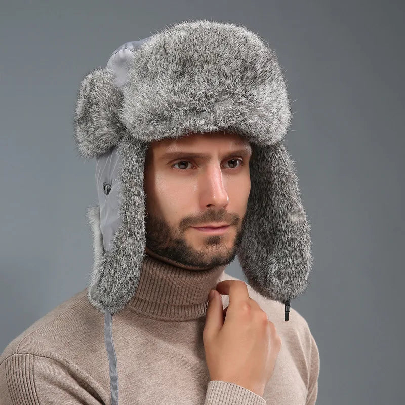 Wintermütze für Herren mit Ohrenklappen