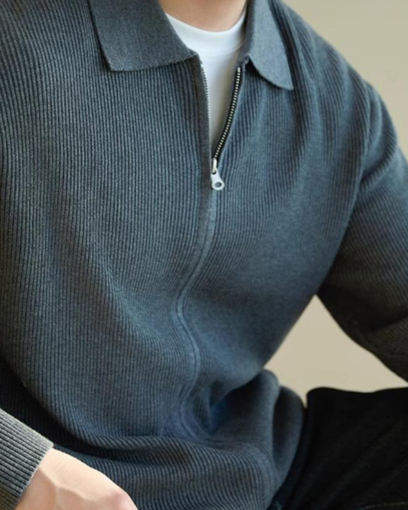 Cardigan men and structured collar