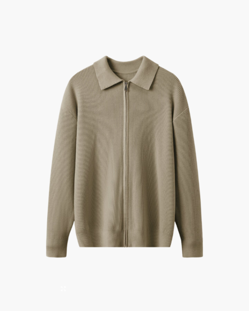 Cardigan men and structured collar