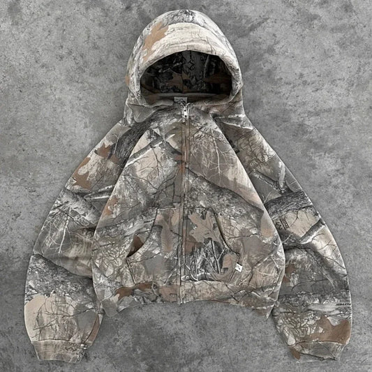 Y2K Retro Unisex Hoodie mit Camouflage-Muster