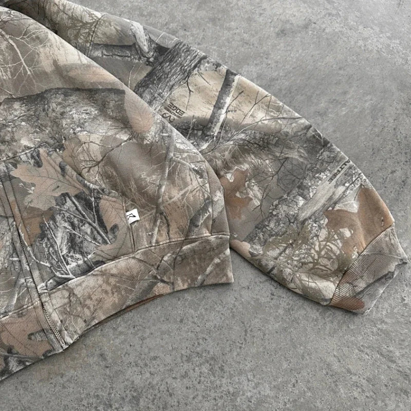 Y2K Retro Unisex Hoodie mit Camouflage-Muster