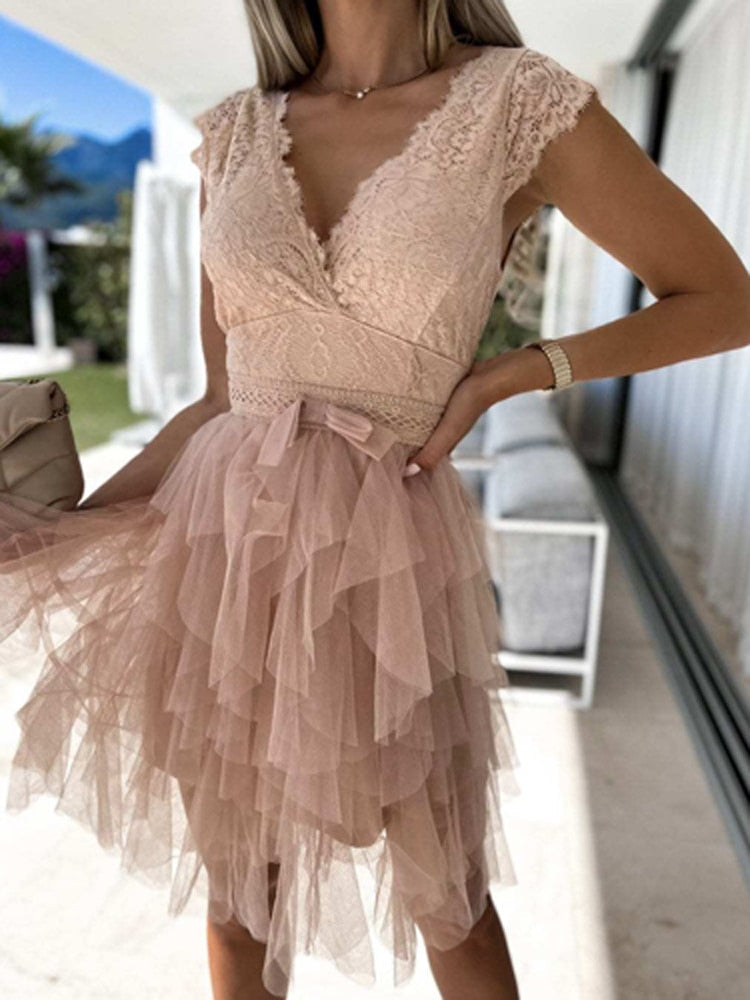 Lela | Elegant cocktailklänning för bröllop i chiffong för damer