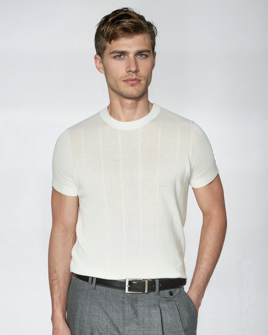 Zeitloses Herren T-Shirt mit Rippstruktur