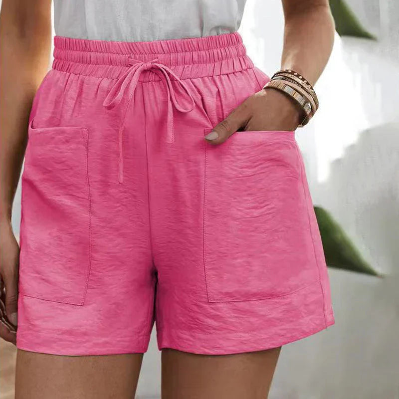Variant image for Paula | Lässige Leinen Shorts für Frauen mit Elastischem Bund und Vordertaschen-49