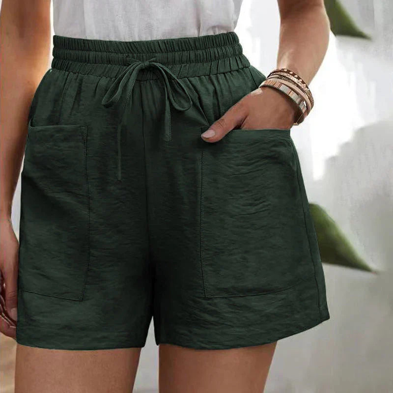 Variant image for Paula | Lässige Leinen Shorts für Frauen mit Elastischem Bund und Vordertaschen-65