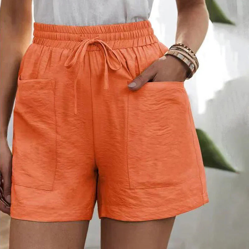 Variant image for Paula | Lässige Leinen Shorts für Frauen mit Elastischem Bund und Vordertaschen-41