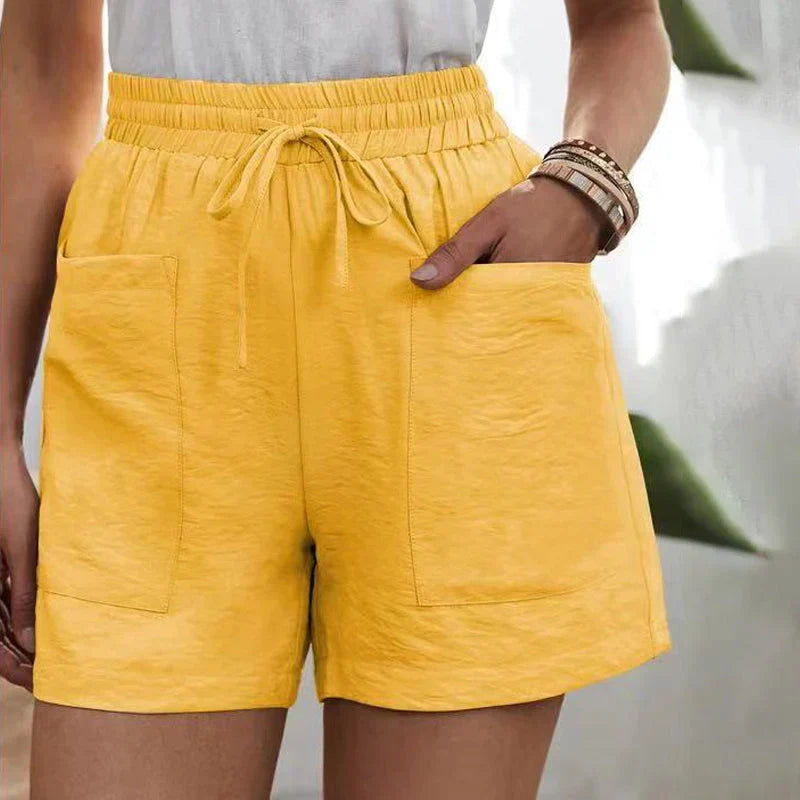 Variant image for Paula | Lässige Leinen Shorts für Frauen mit Elastischem Bund und Vordertaschen-38